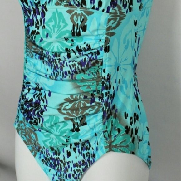 Tummy control Blue One Piece Swimsuit Sz.10 Swim - Picture 14 of 14